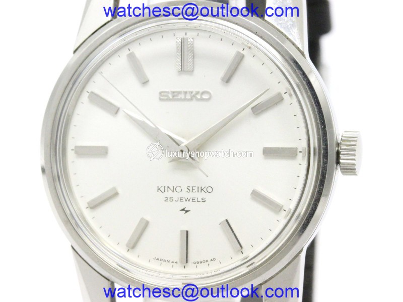 Seiko King 44-9990 Stainless Steel with White Dial 36mm Mens Watch Seiko