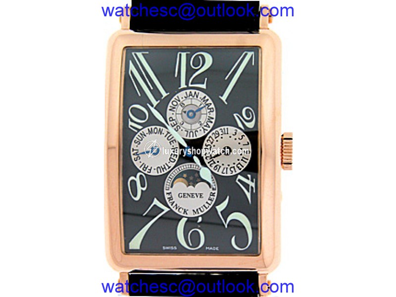 Franck Muller "Long Island" Perpetual Calendar" 18K Rose Gold Mens Watch Franck Muller