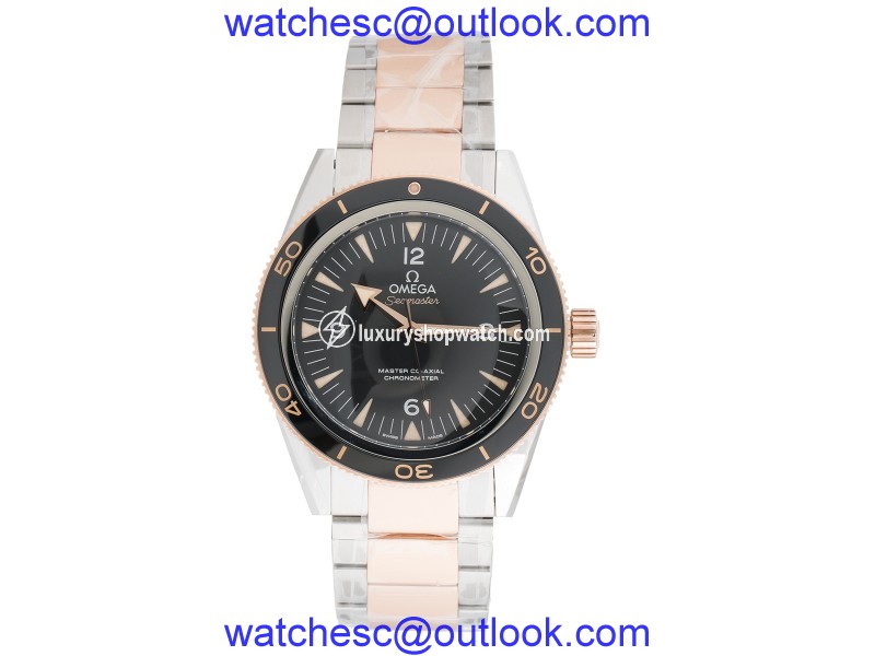 Omega Seamaster 233.20.41.21.01.001 Automatic Black Dial Stainless Steel and 18K Rose Gold 41mm Mens Watch Omega