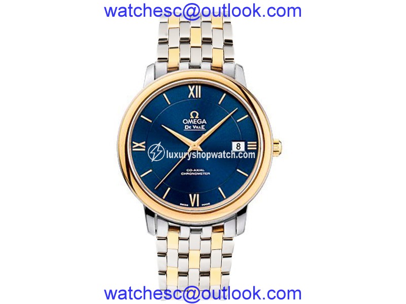 Omega De Ville Prestige 424.20.37.20.03.001 Blue Dial 36.8mm Mens Watch Omega