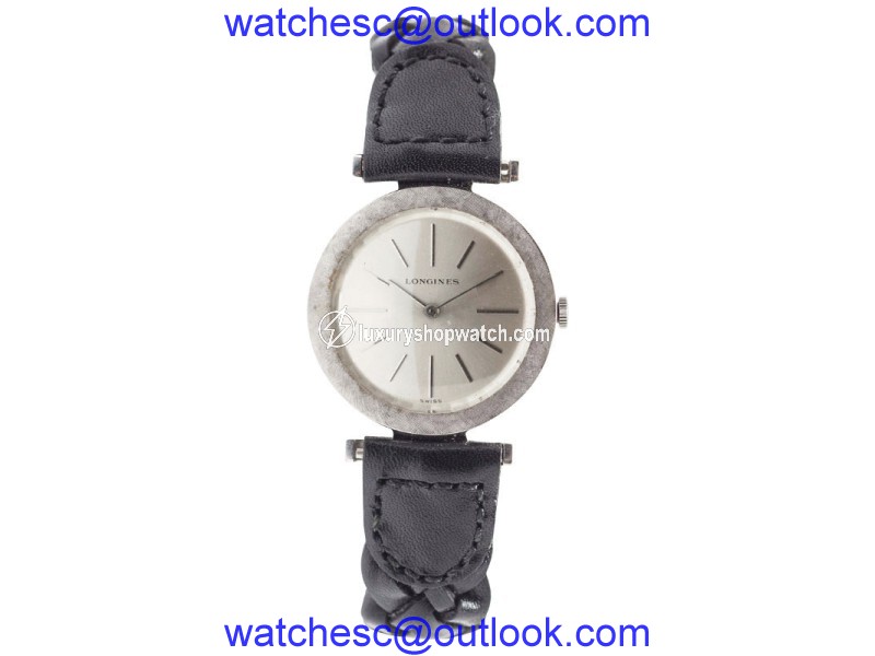 Longines 14K White Gold & Leather 30mm Watch Longines