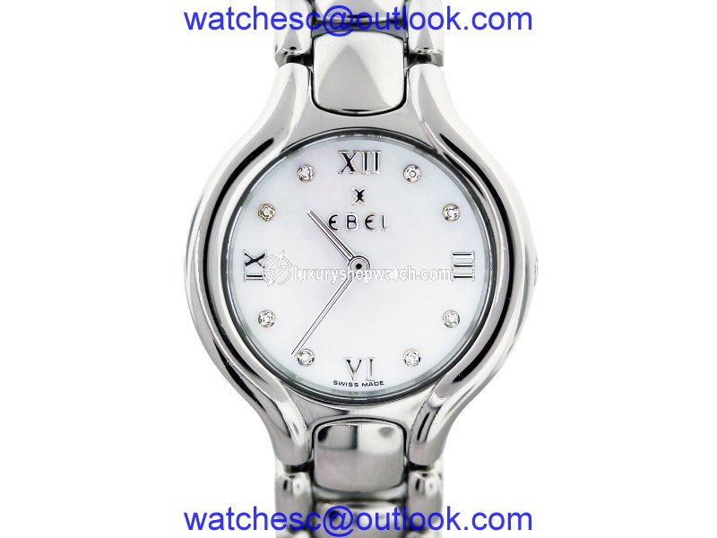 Ebel Beluga E9976411 Stainless Steel Mother of Pearl Diamond Dial 26mm Womens Watch Ebel