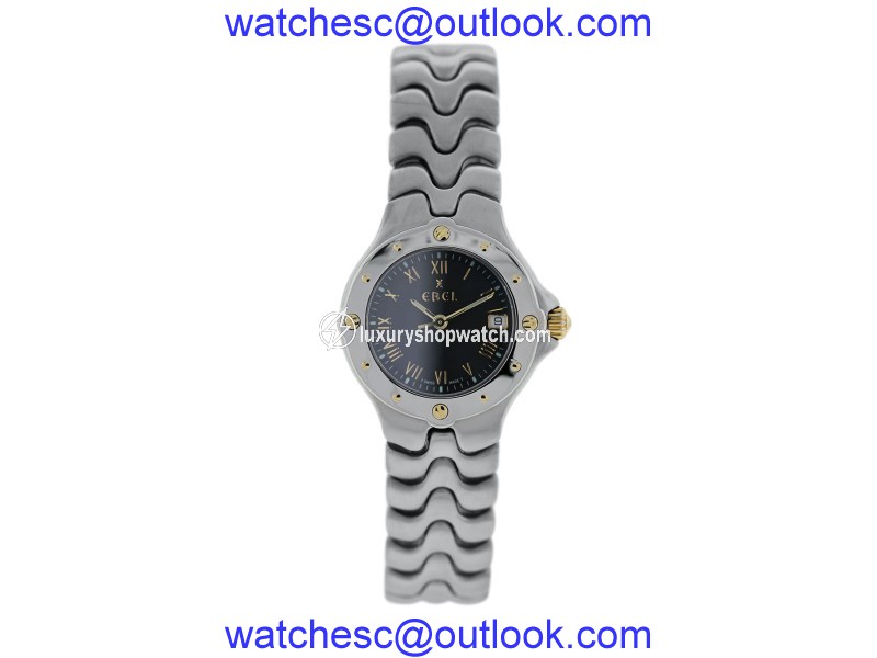 Ebel Sportwave E6087621 Stainless Steel Black Dial 28mm Womens Watch Ebel