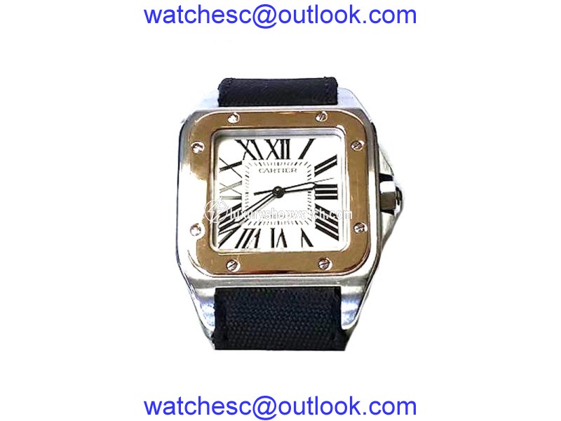 Cartier Santos 100 Yellow Gold and Stainless Steel Men's Watch Cartier
