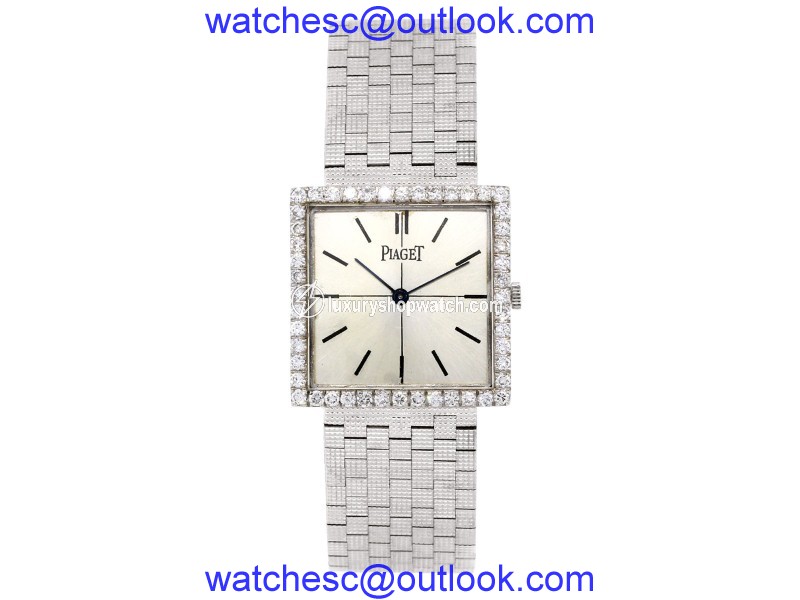 Piaget 73794 18K White Gold Quartz Vintage 26mm Mens Watch Piaget