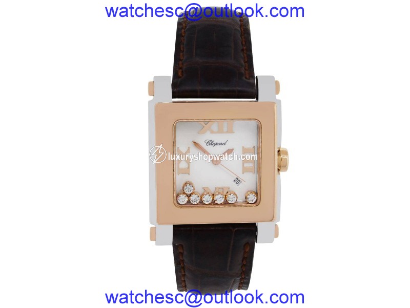 Chopard Happy Sport 278497-9001 18K Rose Gold and Stainless Steel 30mm Quartz Women Watch Chopard
