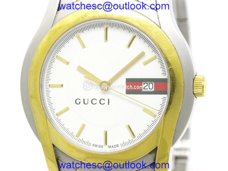 Gucci 5500XL Gold Plated & Stainless Steel Quartz 38mm Mens Watch Gucci