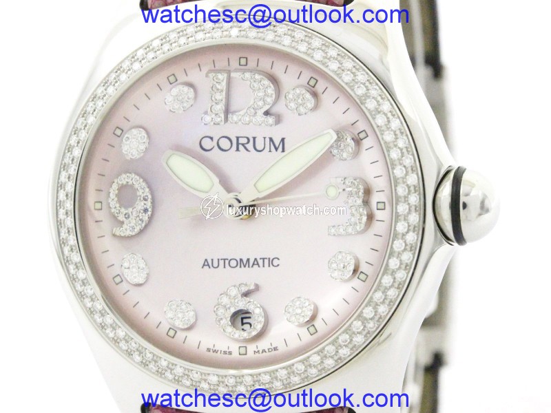 Corum Bubble 082.157.47 Stainless Steel & Diamond Automatic 45mm Mens Watch Corum