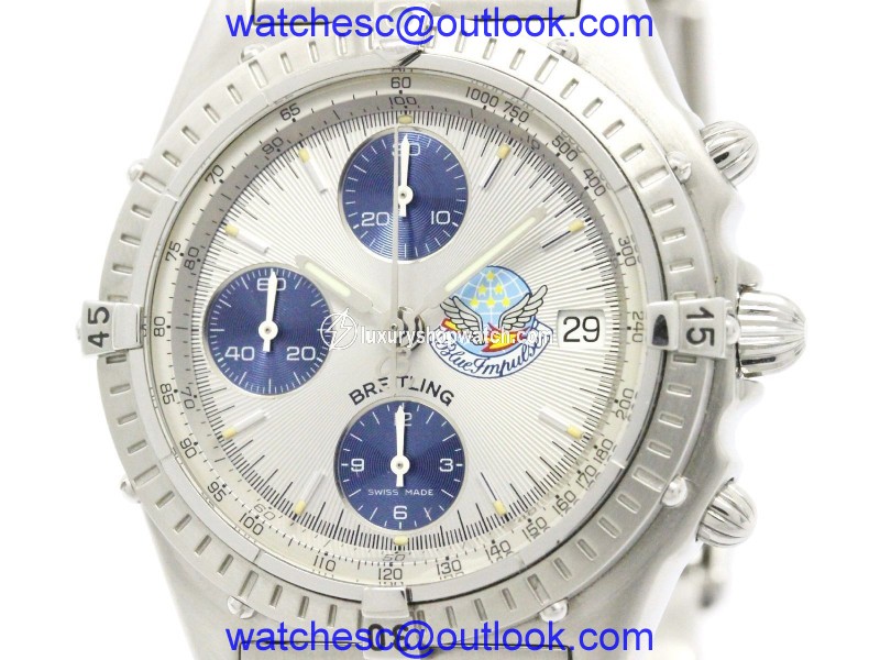 Breitling Chronomat A13048 Stainless Steel Silver Dial Automatic 40mm Mens Watch Breitling