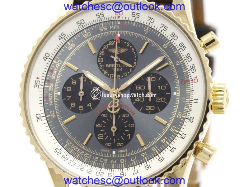 Breitling Navitimer R33350 18K Rose Gold & Leather Automatic 38mm Mens Watch Breitling