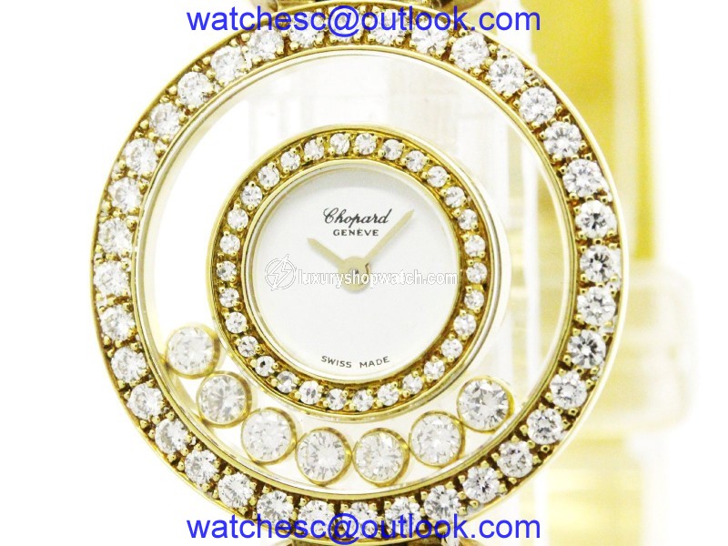 Chopard Happy Diamond 20/5452 18K Yellow Gold Quartz 25mm Womens Watch Chopard