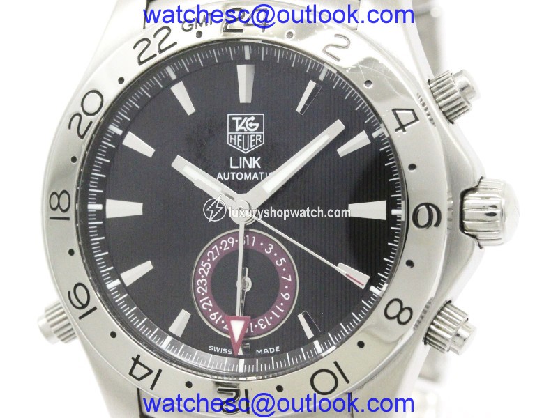 Tag Heuer Link WJF2115 GMT Tiger Woods Stainless Steel Automatic 41mm Mens Watch Tag Heuer