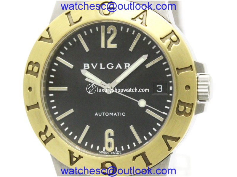 Bulgari Diagono Lcv 35sg Stainless Steel & Yellow Gold Self-Winding 35mm Mens Watch Bulgari