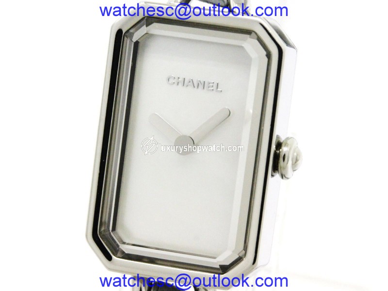 Chanel Premiere H4327 Stainless Steel & Leather Rock Pastel Blue MOP Dial 20mm Womens Watch Chanel
