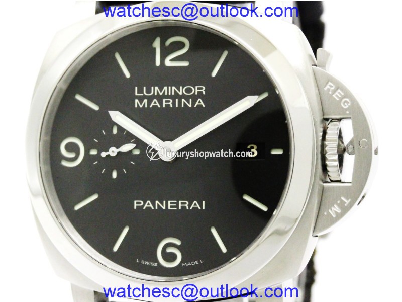Panerai Luminor Marina PAM00312 Stainless Steel / Leather Automatic 44mm Mens Watch Panerai