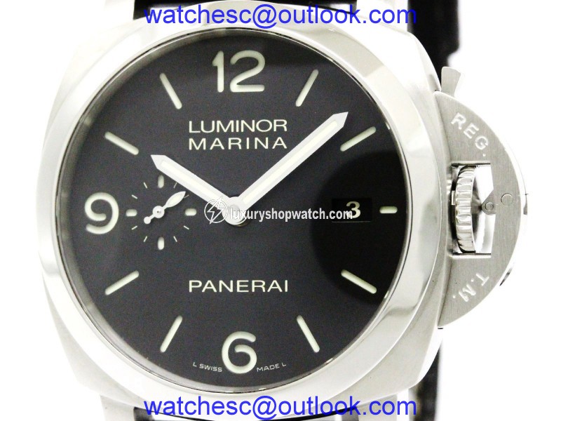 Panerai Luminor Marina PAM00312 Stainless Steel / Leather Automatic 44mm Mens Watch Panerai
