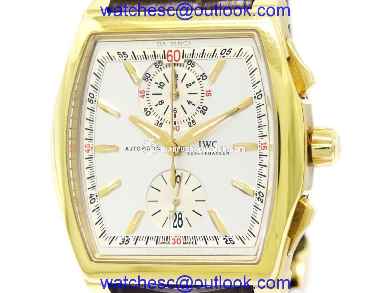 IWC Da Vinci IW376402 18K Yellow Gold & Leather Automatic 43mm Mens Watch IWC