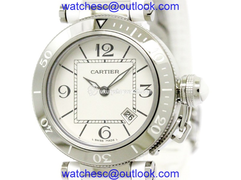 Cartier Pasha Seatimer W3140002 Stainless Steel Quartz 33mm Womens Watch Cartier
