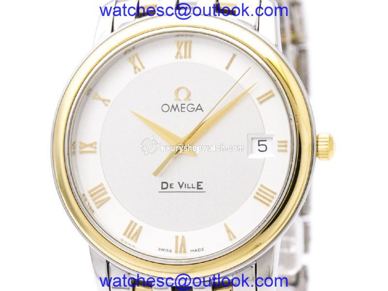 Omega De Ville 4310.32 Stainless Steel & 18K Yellow Gold Quartz 34mm Mens Watch Omega