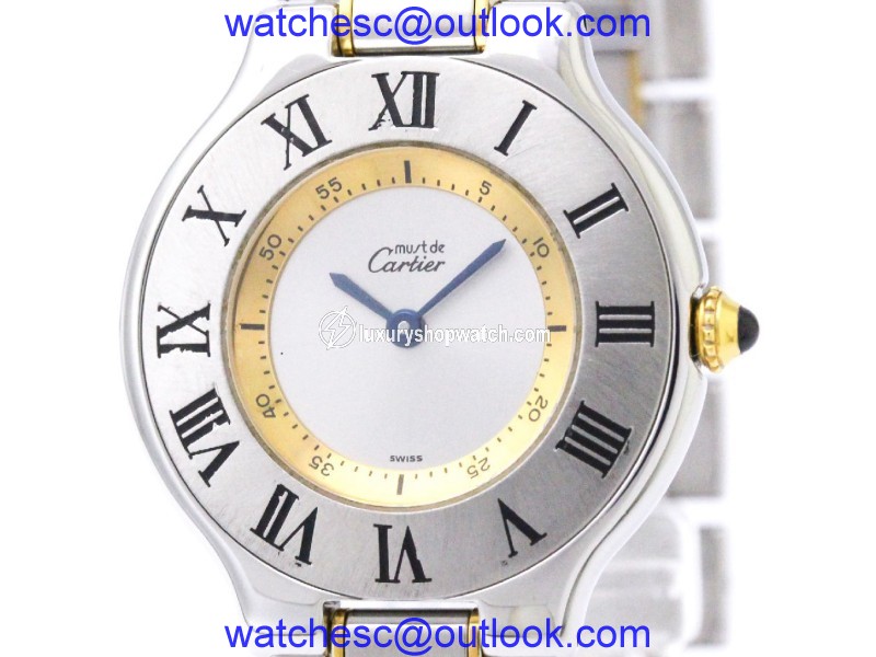 Cartier Must 21 W10072R6 Gold Plated and Stainless Steel Quartz 31mm Unisex Watch Cartier