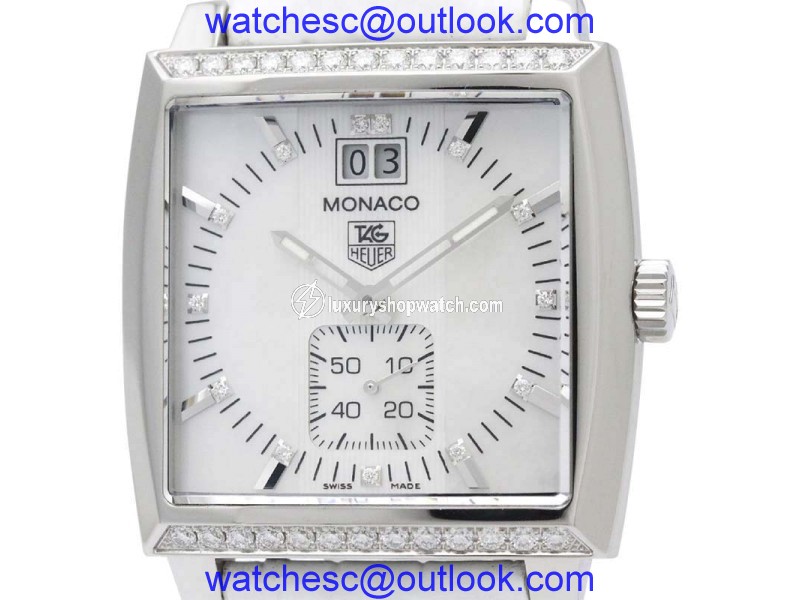 Tag Heuer Monaco WAW1313 Stainless Steel / Leather Quartz 37mm Womens Watch Tag Heuer