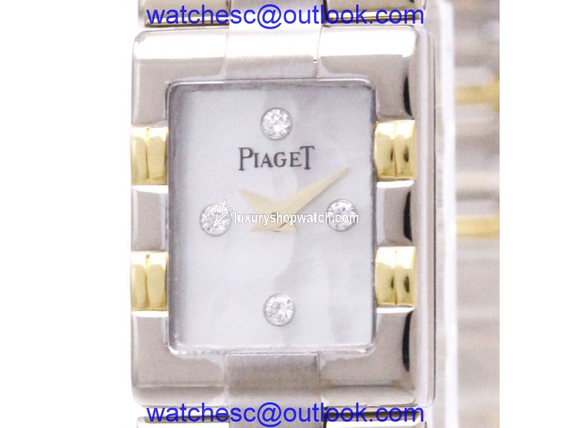 Piaget Dancer 15217 18K White & Yellow Gold Quartz 14mm Womens Watch Piaget