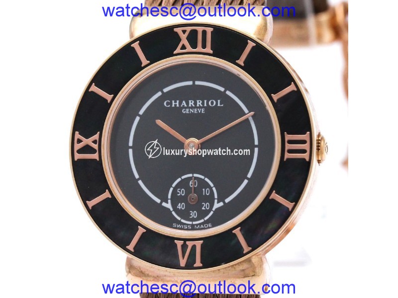 Philippe Charriol Saint Tropez ST30 Pink Gold Plated Quartz 30mm Womens Watch Philippe Charriol