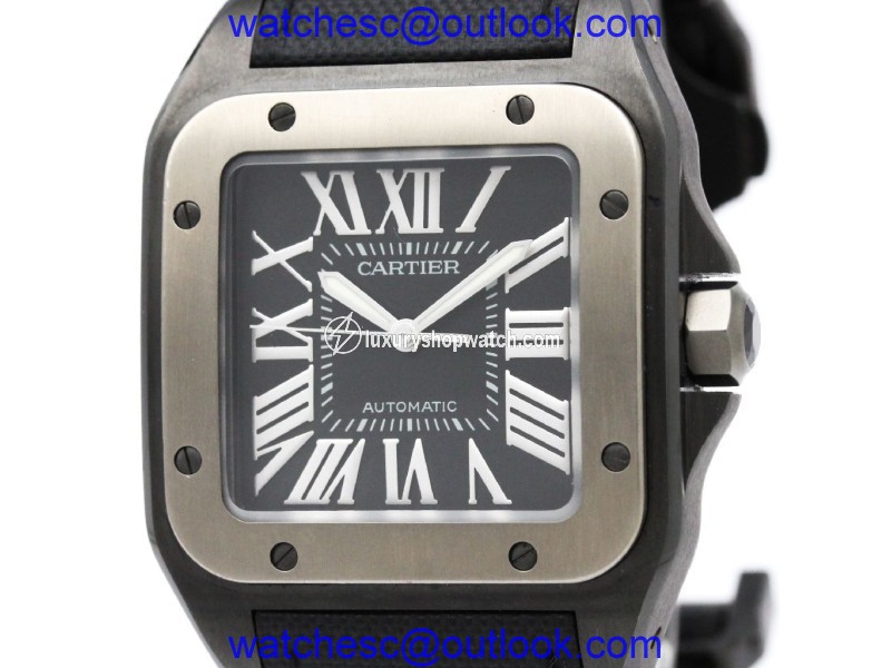 Cartier Santos 100 W2020010 Titanium Automatic 38mm Mens Dress Watch Cartier