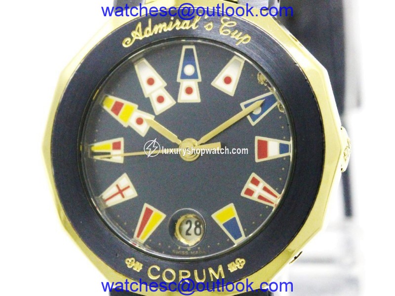 Corum Admirals Cup 39.610.31 18K Yellow Gold and Stainless Steel 26mm Womens Watch Corum