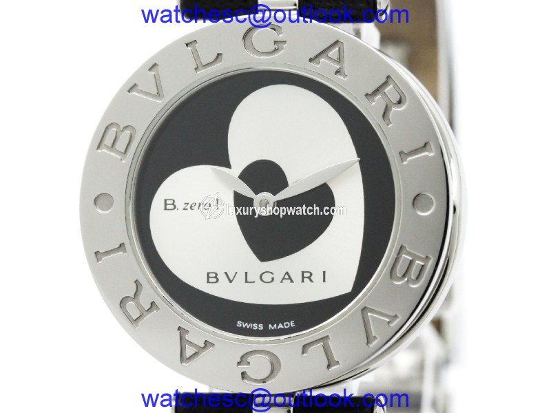 Bulgari B.Zero1 BZ30S Stainless Steel & Leather Quartz 30mm Womens Watch Bulgari