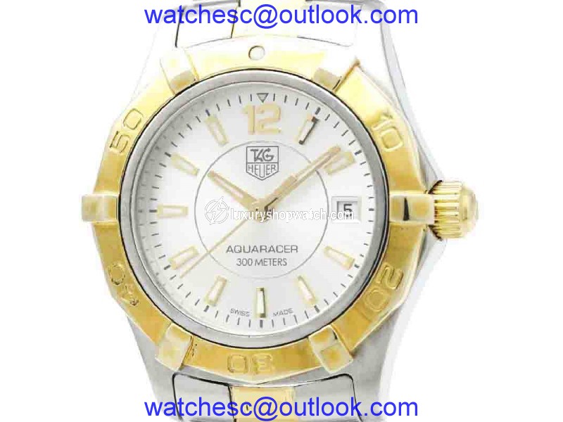 Tag Heuer Aquaracer WAF1420 Stainless Steel and 18K Yellow Gold Quartz 27mm Womens Dress Watch Tag Heuer