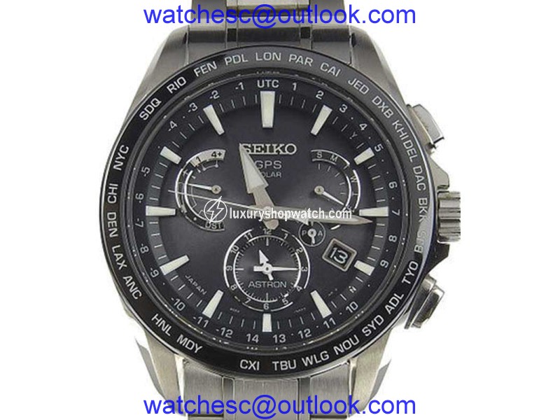 Seiko Astron 8X53-0AD0 Stainless steel and Ceramic Black 45mm Mens Watch Wrist Seiko