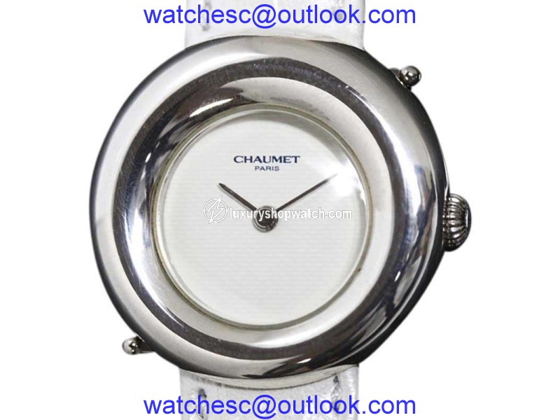 Chaumet 925 Sterling Silver & Leather Belt Quartz 28mm Womens Watch Chaumet