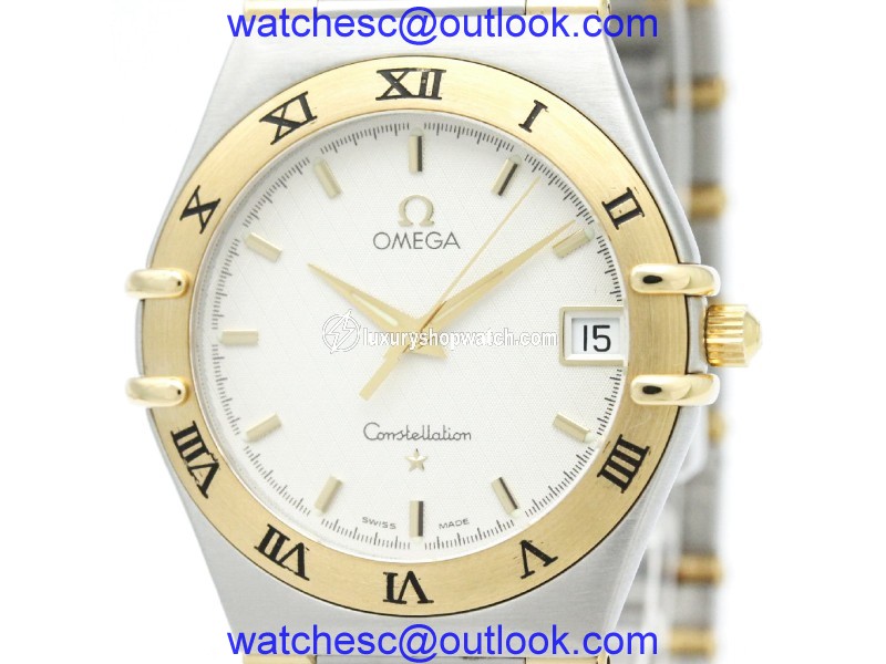 Omega Constellation 1212.30 Stainless Steel Yellow Gold Quartz 33mm Mens Watch Omega