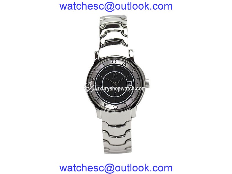 Bulgari Solotempo ST29S Stainless Steel Quartz Black Womens 29mm Watch Bulgari