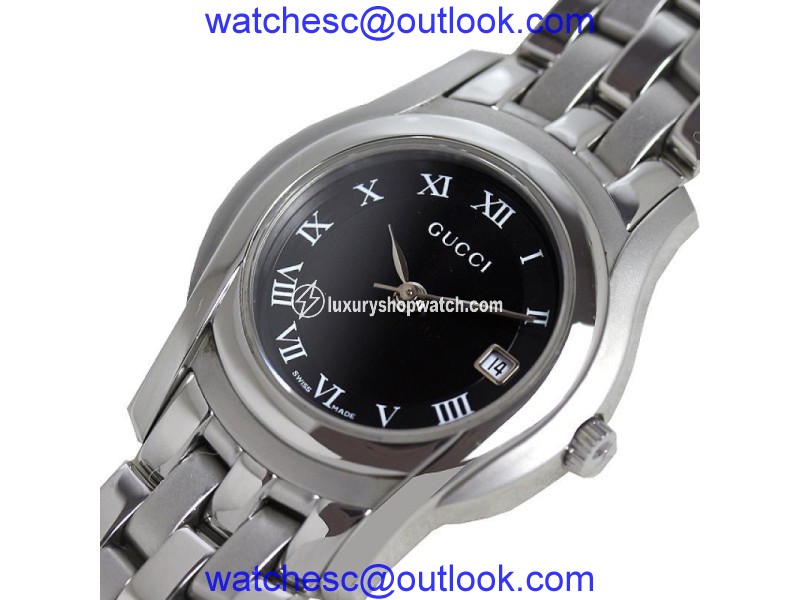 Gucci G Class YA055503 Stainless Steel Quartz Black Dial Womens 27mm Watch Gucci