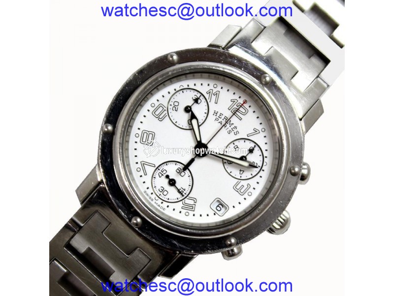 Hermes Clipper CL1.310 Stainless Steel Quartz with White Dial 30mm Womens Watch Hermes