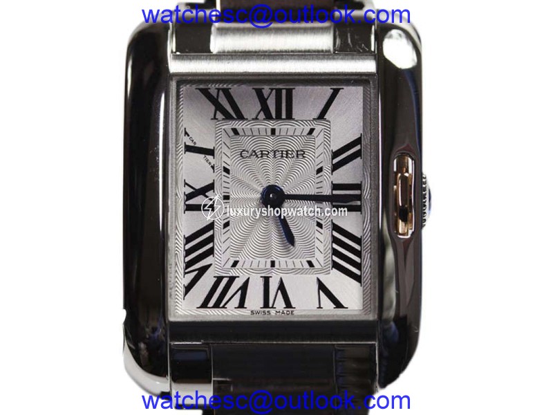 Cartier Tank Anglaise W5310036 Pink Gold / Stainless Steel Womens 22.7mm Quartz Watch Cartier