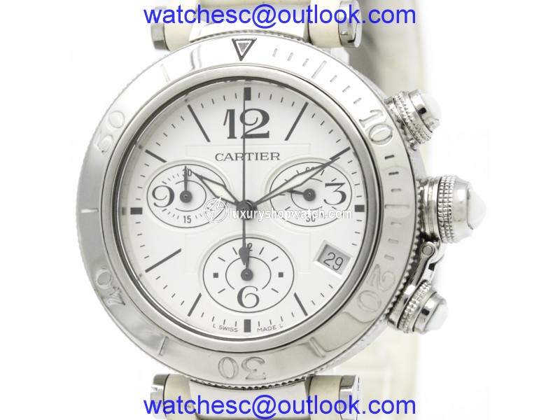 Cartier Pasha Seatimer W3140005 Stainless Steel Quartz 37mm Mens Watch Cartier