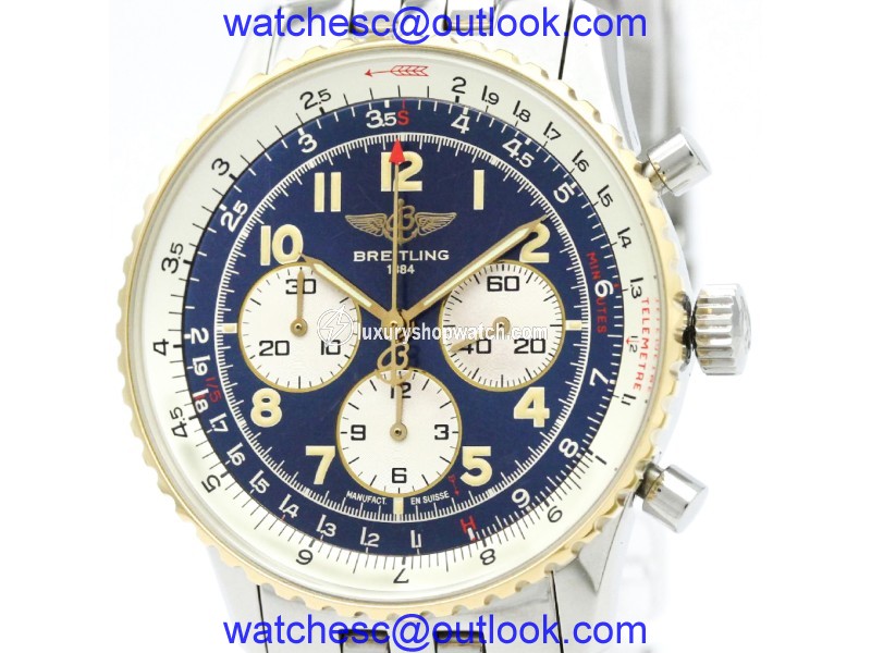 Breitling Navitimer D30021 Stainless Steel & 18K Yellow Gold Automatic 38mm Mens Watch Breitling