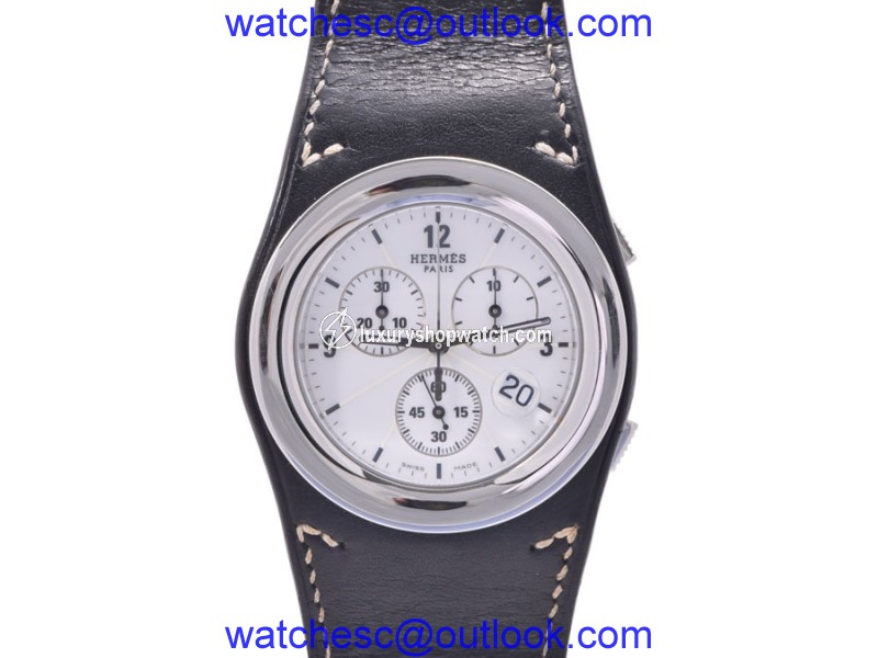 Hermes Anechrono Ha 4.910 Stainless Steel / Leather Quartz Mens Watch Hermes