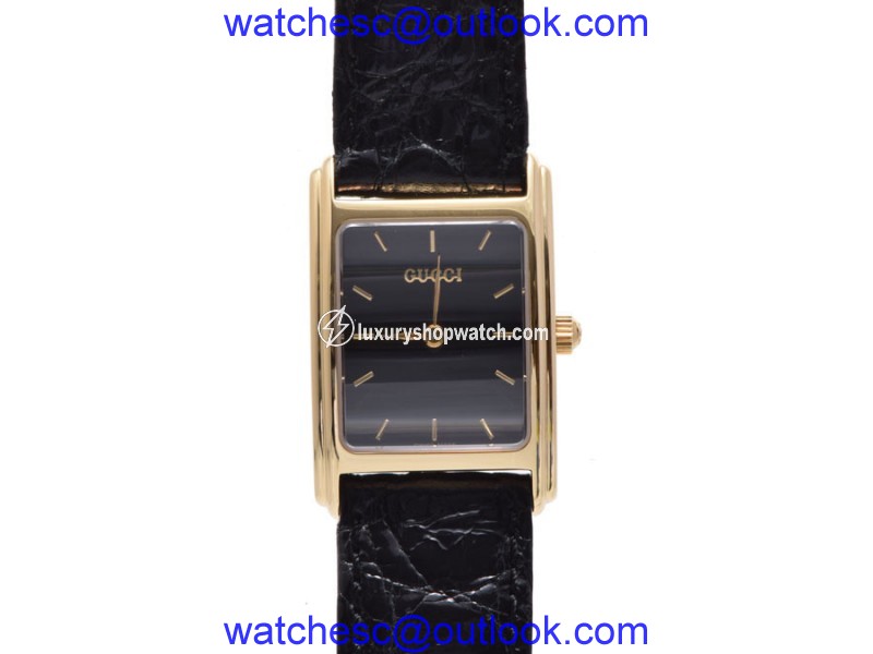 Gucci 715l Yellow Gold and Leather Quartz Womens 20x31mm Watch Gucci