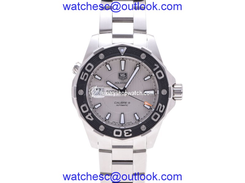 Tag Heuer Aquaracer WAJ2111 Stainless Steel Silver Dial Automatic 43mm Mens Watch Tag Heuer