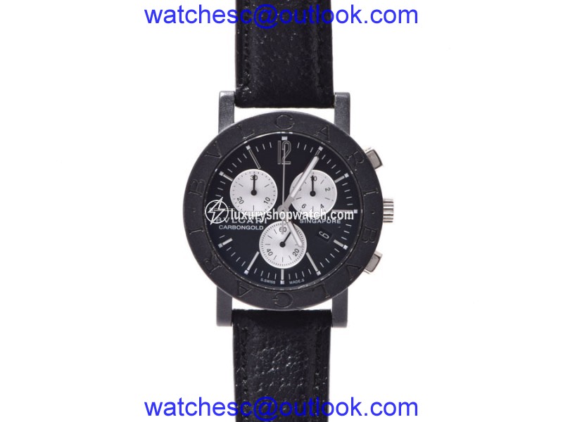 Bulgari Carbon & Leather 38mm Mens Watch Bulgari