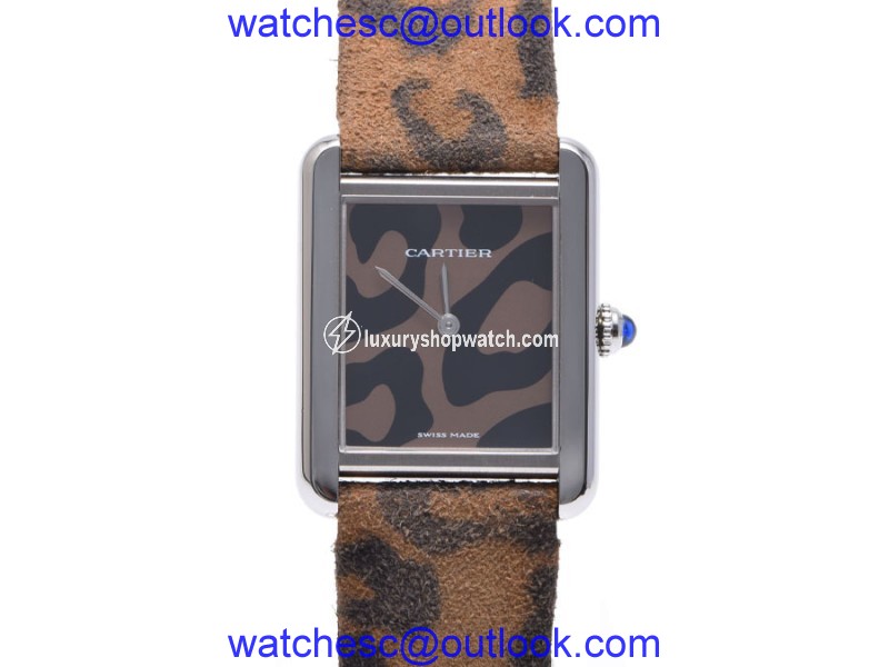 Cartier Tank Solo Stainless Steel and Leather Womens 24 x 30mm Watch Cartier