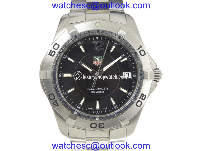 Tag Heuer Aquaracer WAF1110 Stainless Steel Black Dial Quartz 40mm Mens Watch Tag Heuer