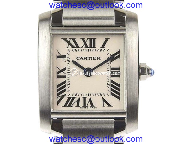 Cartier Tank Francaise 2384 Stainless Steel Quartz Ivory Dial 19mm Womens Watch Cartier