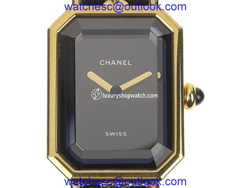 Chanel Premier M Gold Plated & Leather Quartz 19mm Womens Watch Chanel