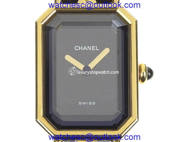 Chanel Premier M Gold Plated & Leather Quartz 19mm Womens Watch Chanel