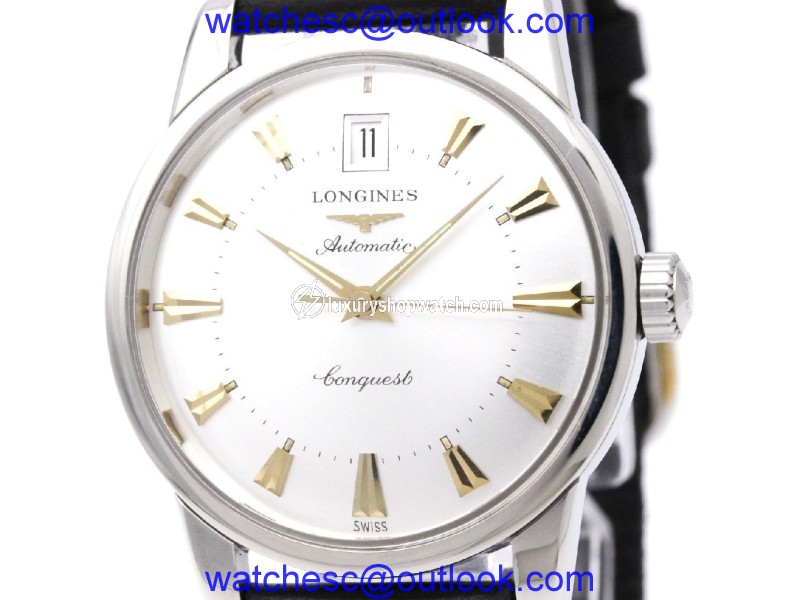 Longines Conquest L1.611.4 Stainless Steel and Leather Automatic 35mm Mens Watch Longines